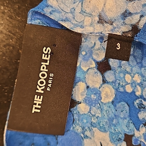 💕THE KOOPLES💕 Long Dress ~ Blue Floral Print Size 3 = EU 40 Large - Picture 15 of 16